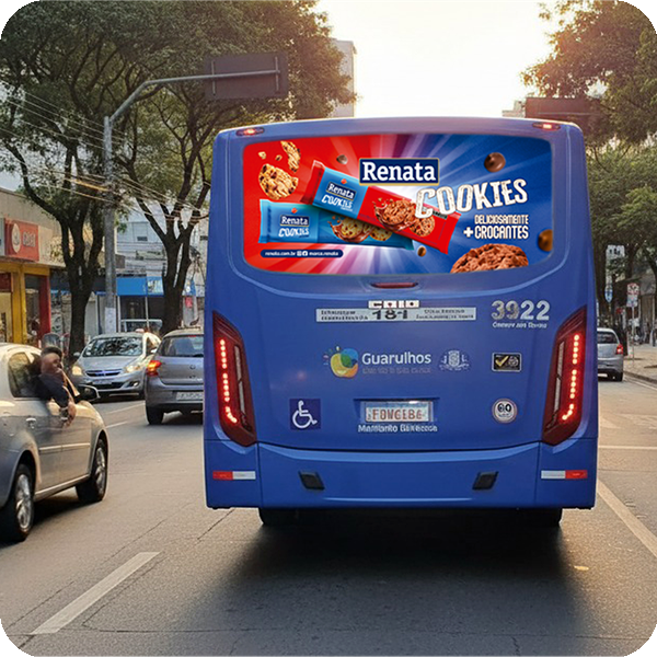 Busdoor — Campanha real Renata Cookies em Guarulhos / SP